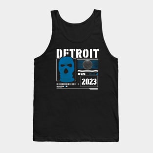 Retro Detroit Villains Blue Ski Mask // Urban Streetwear Style Tank Top